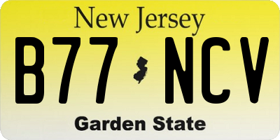 NJ license plate B77NCV