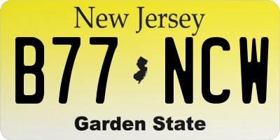 NJ license plate B77NCW