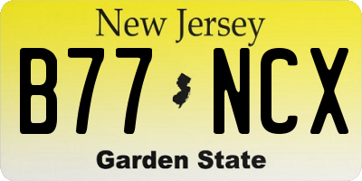 NJ license plate B77NCX
