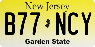 NJ license plate B77NCY