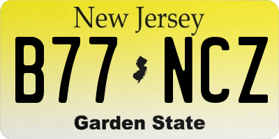 NJ license plate B77NCZ