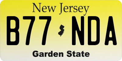 NJ license plate B77NDA