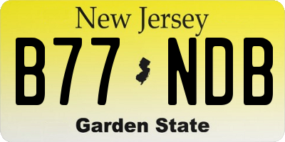 NJ license plate B77NDB