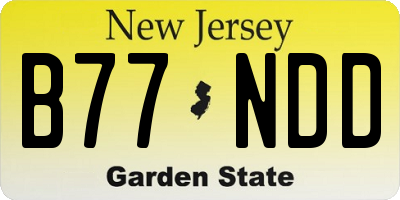 NJ license plate B77NDD