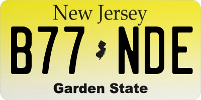 NJ license plate B77NDE
