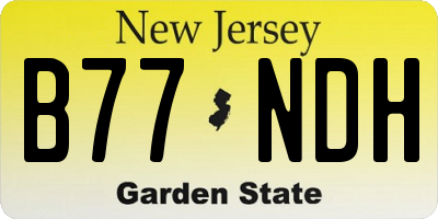 NJ license plate B77NDH