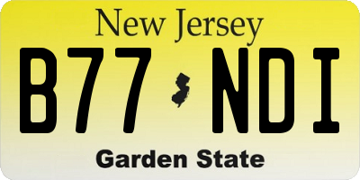 NJ license plate B77NDI