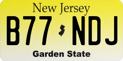 NJ license plate B77NDJ