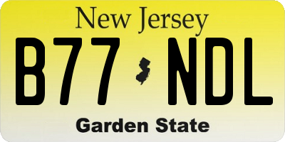 NJ license plate B77NDL