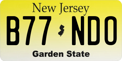NJ license plate B77NDO