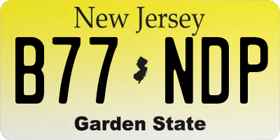 NJ license plate B77NDP