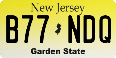 NJ license plate B77NDQ