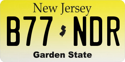 NJ license plate B77NDR