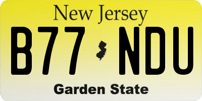 NJ license plate B77NDU
