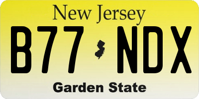 NJ license plate B77NDX