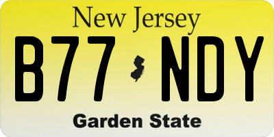 NJ license plate B77NDY
