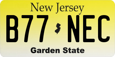 NJ license plate B77NEC