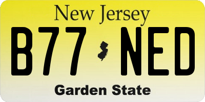 NJ license plate B77NED