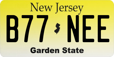 NJ license plate B77NEE