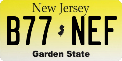 NJ license plate B77NEF