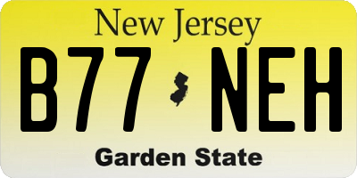 NJ license plate B77NEH