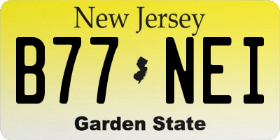 NJ license plate B77NEI