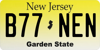 NJ license plate B77NEN