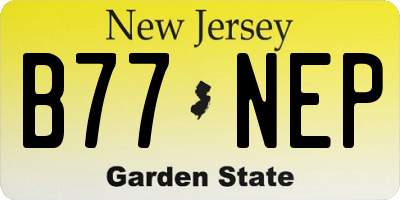 NJ license plate B77NEP