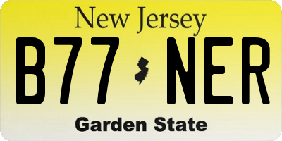 NJ license plate B77NER