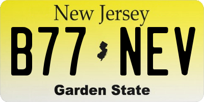 NJ license plate B77NEV