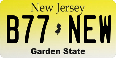 NJ license plate B77NEW