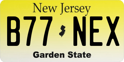 NJ license plate B77NEX