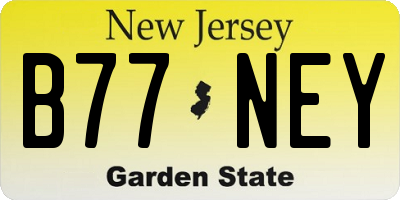 NJ license plate B77NEY