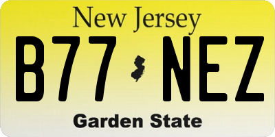 NJ license plate B77NEZ