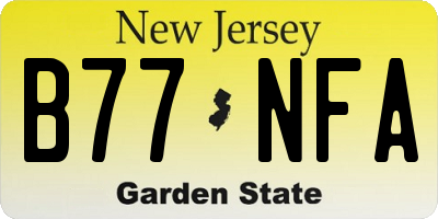 NJ license plate B77NFA
