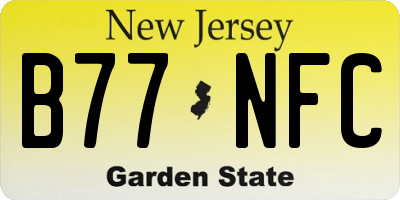 NJ license plate B77NFC