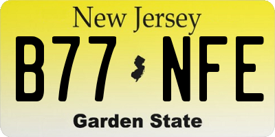 NJ license plate B77NFE