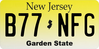 NJ license plate B77NFG