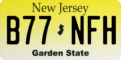 NJ license plate B77NFH