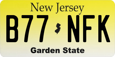 NJ license plate B77NFK