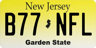 NJ license plate B77NFL