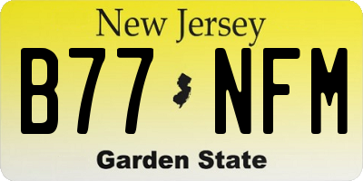 NJ license plate B77NFM