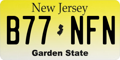 NJ license plate B77NFN
