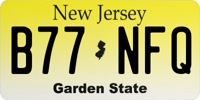 NJ license plate B77NFQ