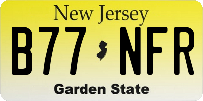 NJ license plate B77NFR