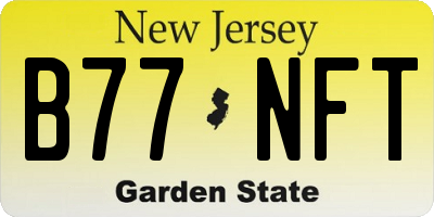 NJ license plate B77NFT
