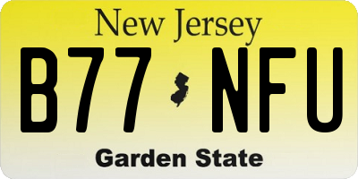 NJ license plate B77NFU