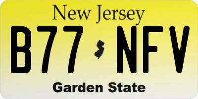 NJ license plate B77NFV