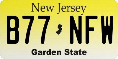 NJ license plate B77NFW