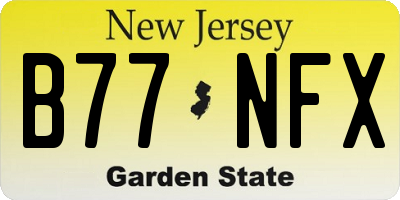 NJ license plate B77NFX